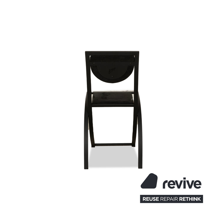 Set of 4 KFF Sinus fabric chairs in black