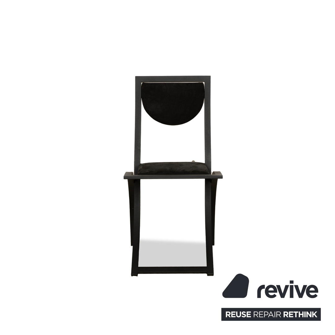 Set of 4 KFF Sinus fabric chairs in black