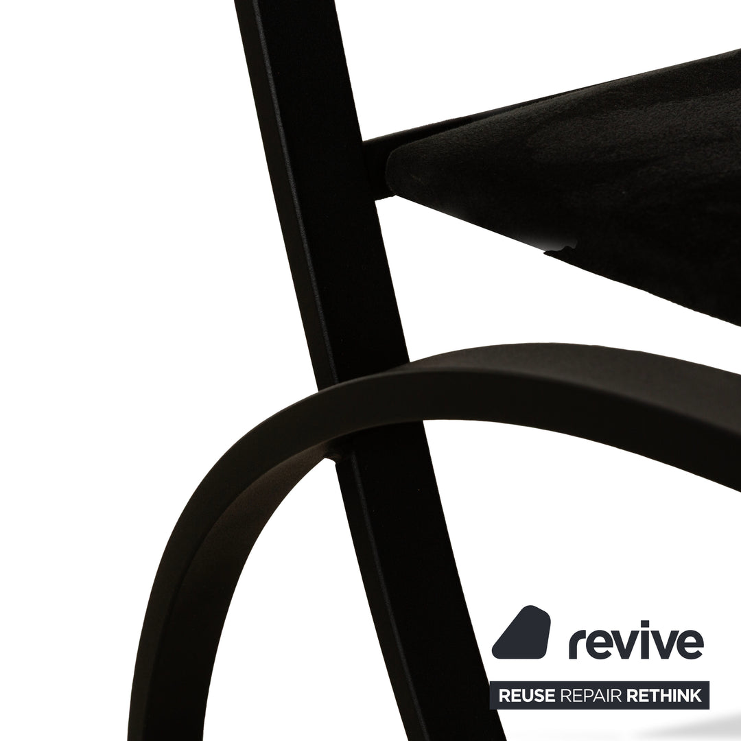 Set of 4 KFF Sinus fabric chairs in black