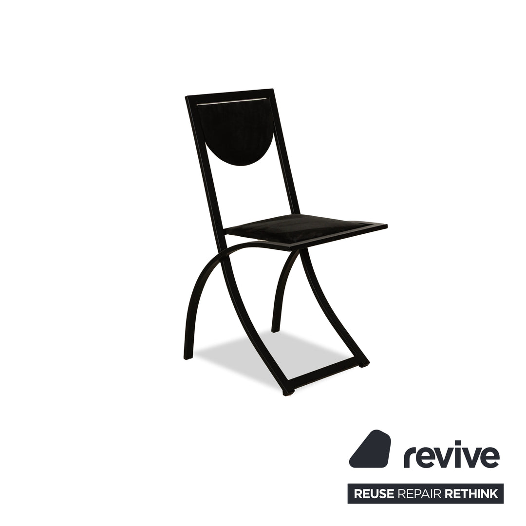 4er Garnitur KFF Sinus Stoff Stuhl Schwarz