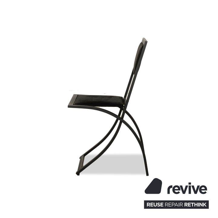 Set of 4 KFF Sinus fabric chairs in black