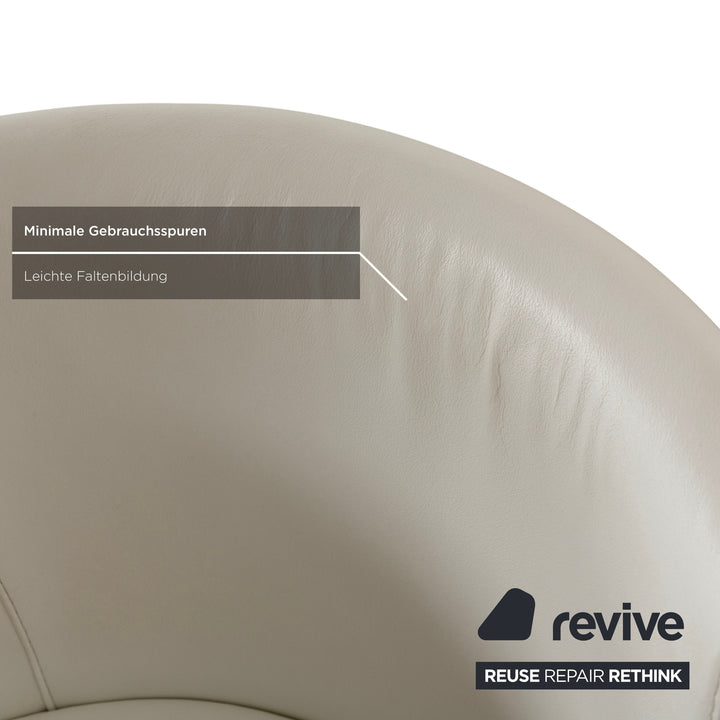 Lot de 4 chaises de salle à manger en cuir et métal chromé La Nuova Casa blanc crème
