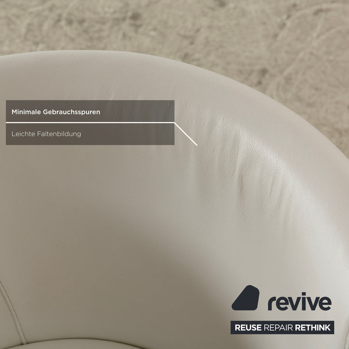 Lot de 4 chaises de salle à manger en cuir et métal chromé La Nuova Casa blanc crème