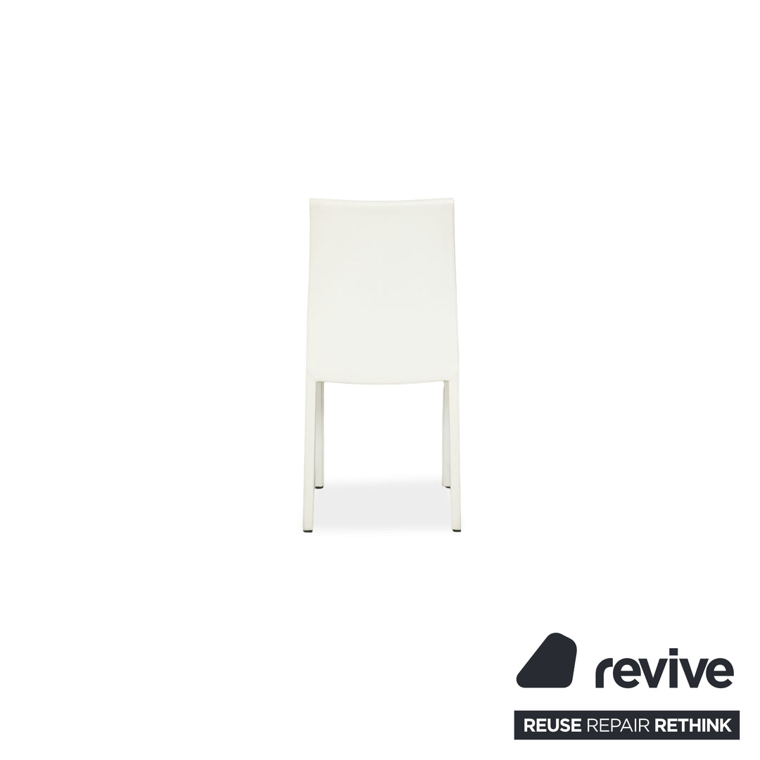 Set of 4 leather chairs, white, complete set