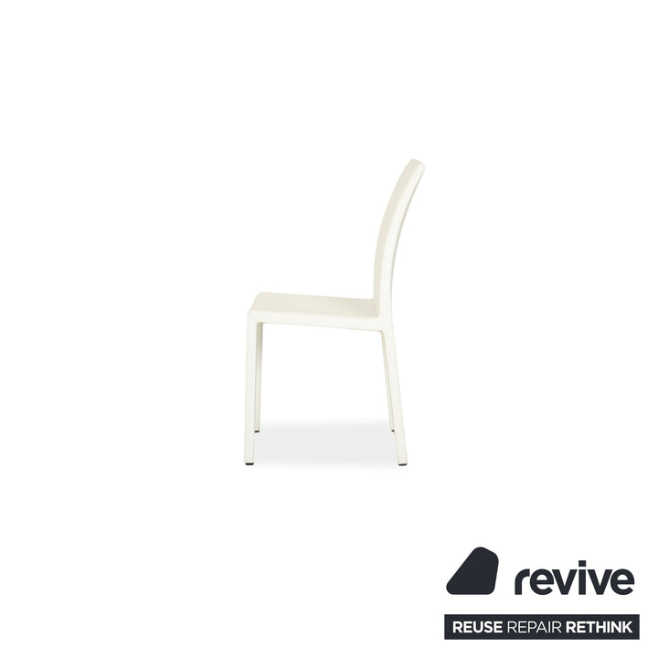 Set of 4 leather chairs, white, complete set