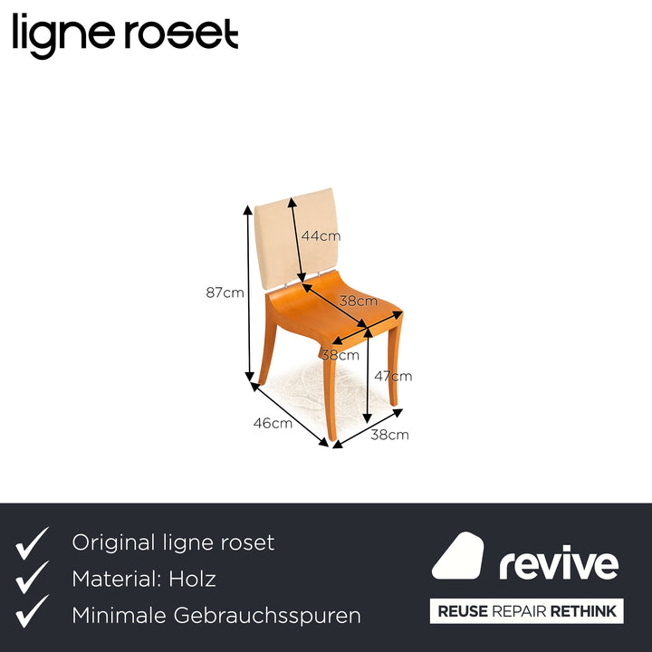 Lot de 4 chaises ligne roset Finn bois salle à manger beige
