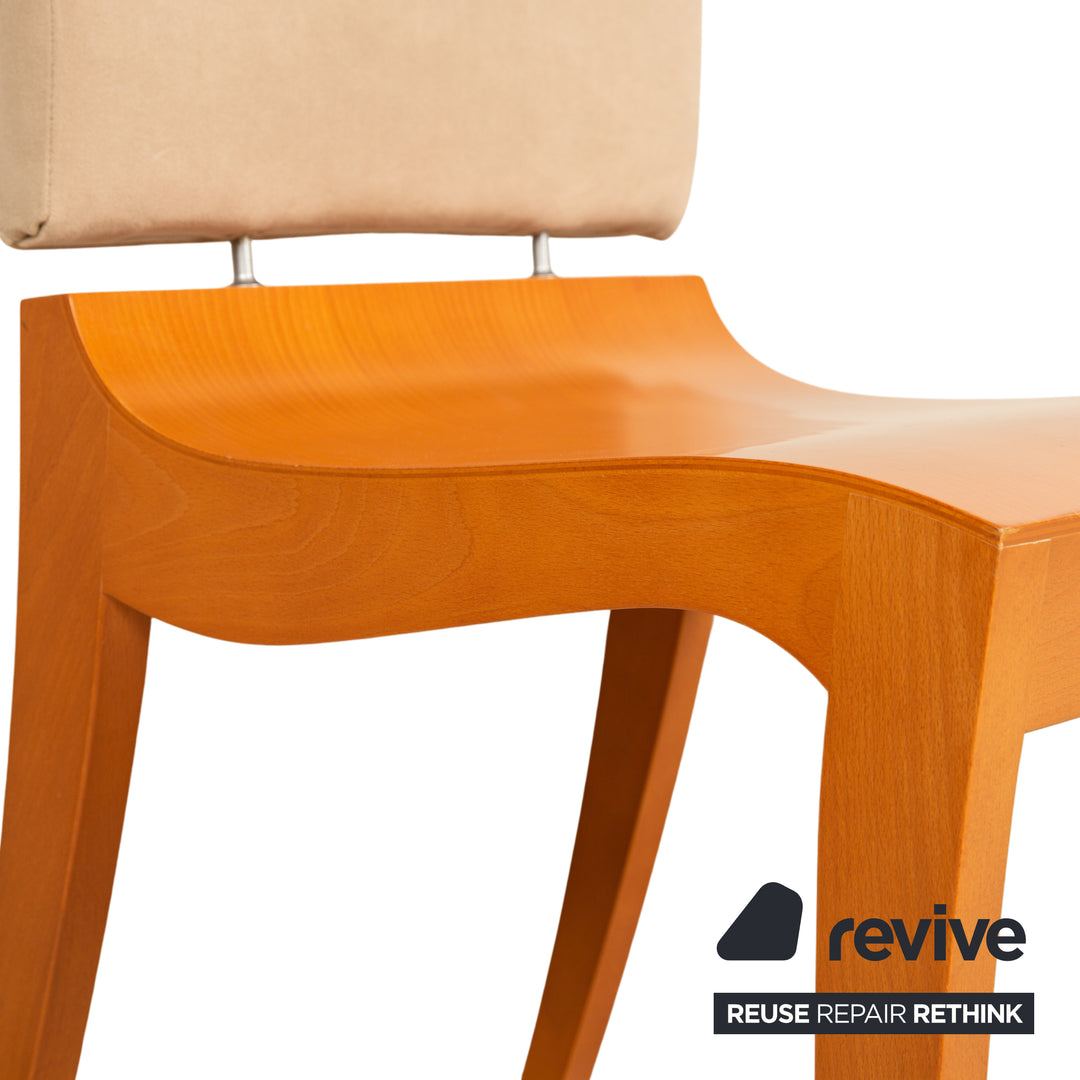 Lot de 4 chaises ligne roset Finn bois salle à manger beige