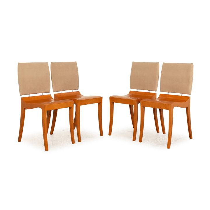 Lot de 4 chaises ligne roset Finn bois salle à manger beige