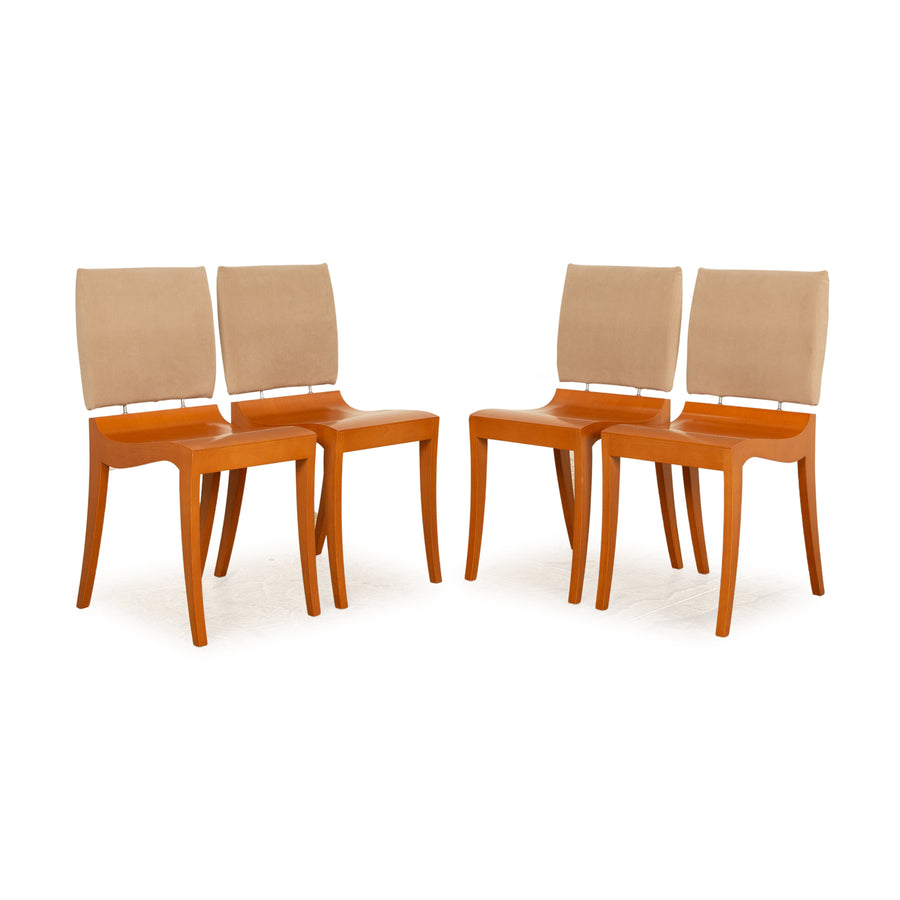 Lot de 4 chaises ligne roset Finn bois salle à manger beige