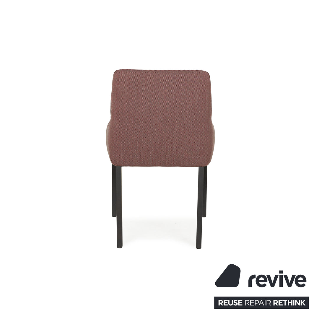 Lot de 4 chaises ligne roset Long Island en tissu rouge vert rosé