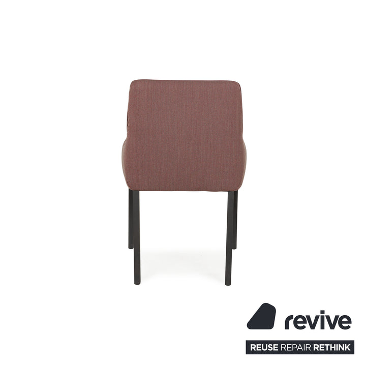 Lot de 4 chaises ligne roset Long Island en tissu rouge vert rosé