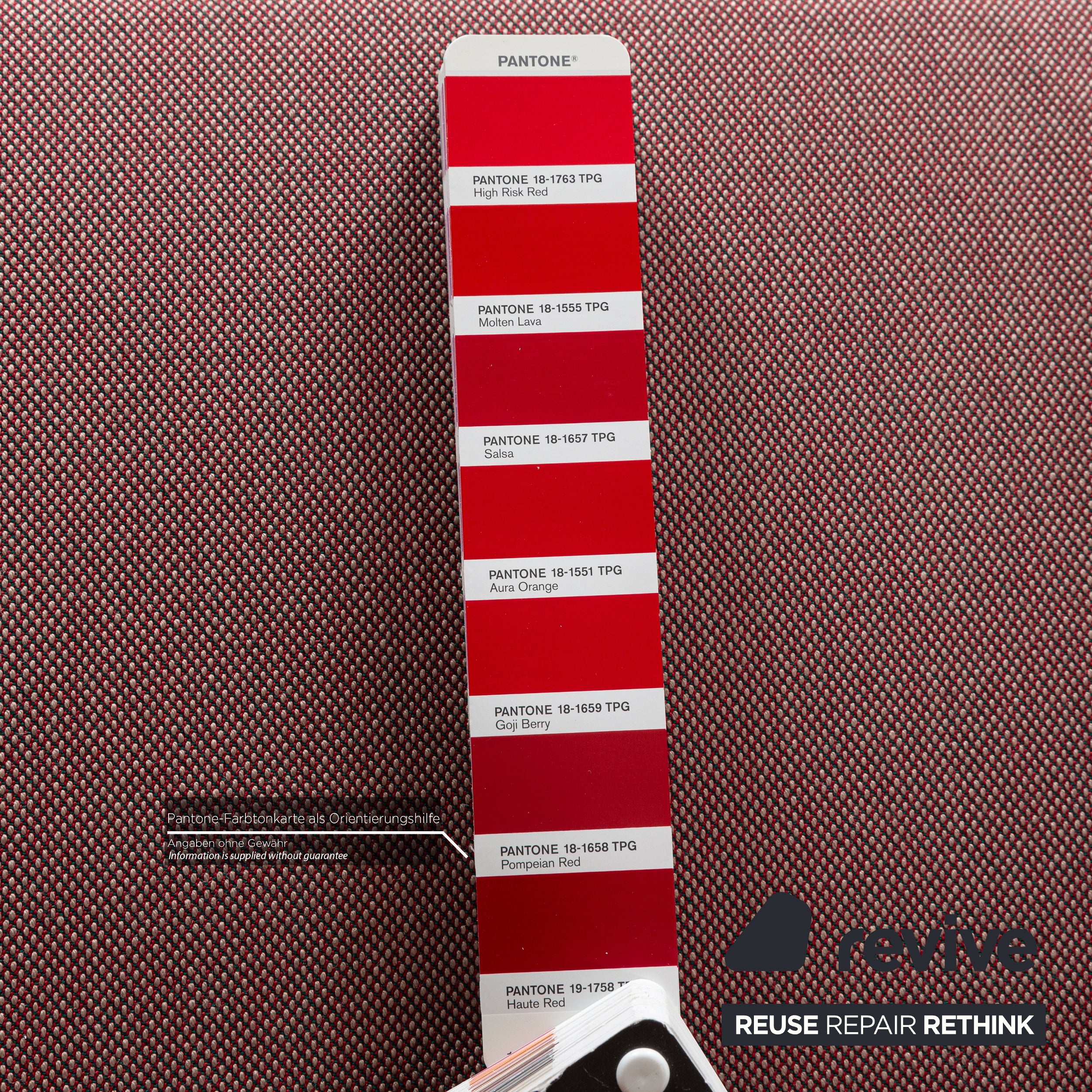 Lot de 4 chaises ligne roset Long Island en tissu rouge vert rosé