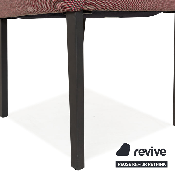 Lot de 4 chaises ligne roset Long Island en tissu rouge vert rosé