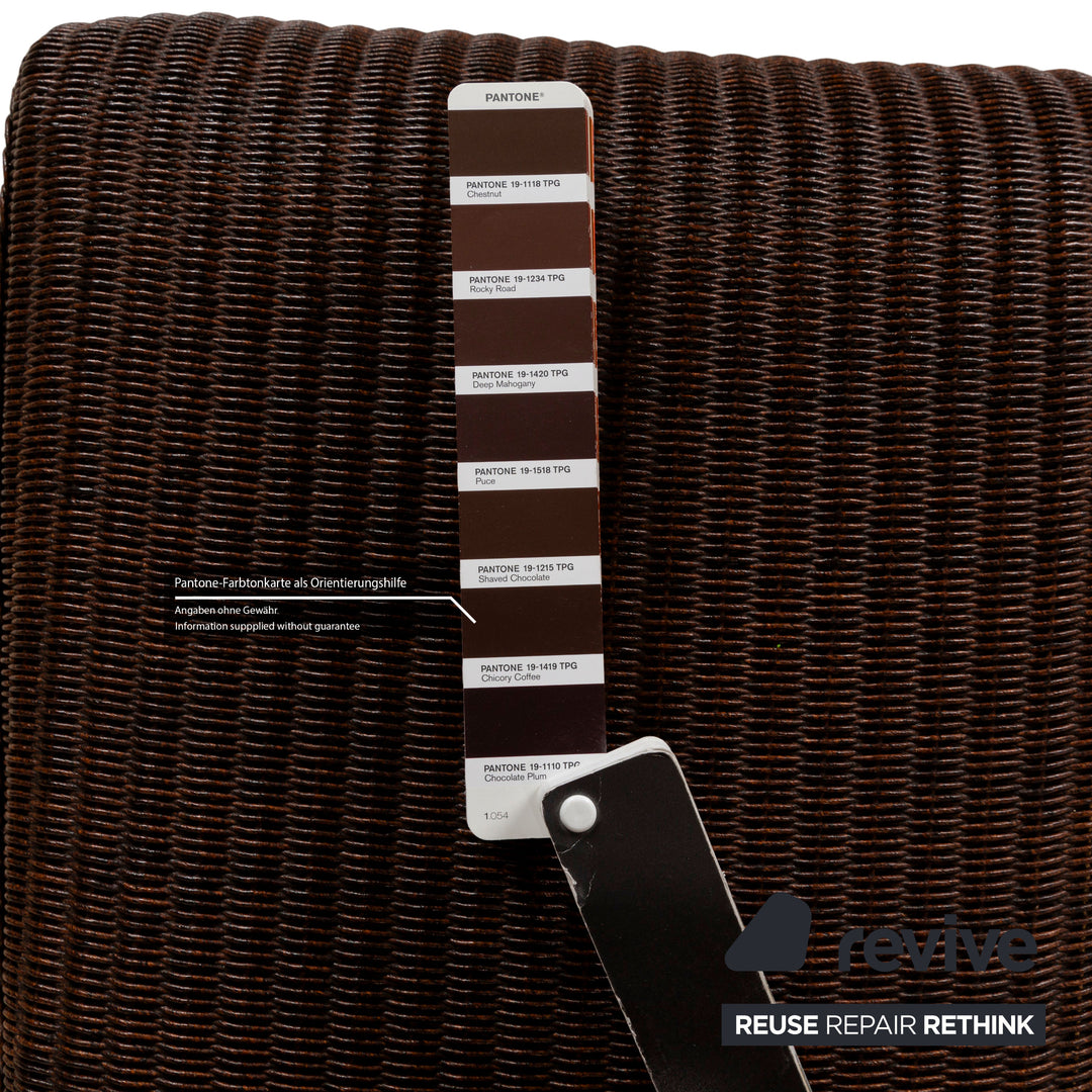 4er Garnitur Lloyd Loom Holz Stuhl Braun Esszimmer