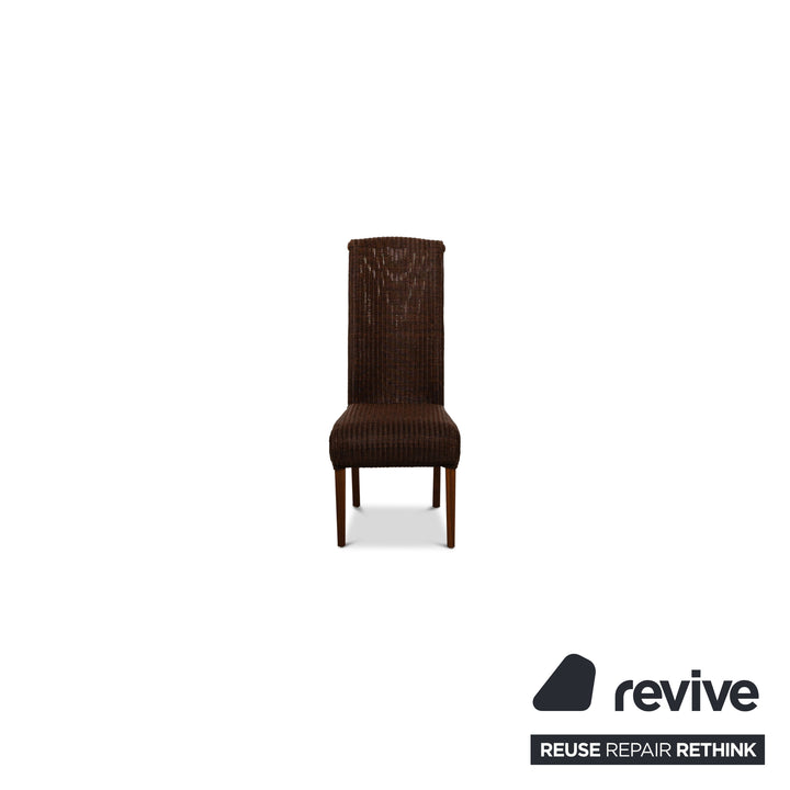 4er Garnitur Lloyd Loom Holz Stuhl Braun Esszimmer
