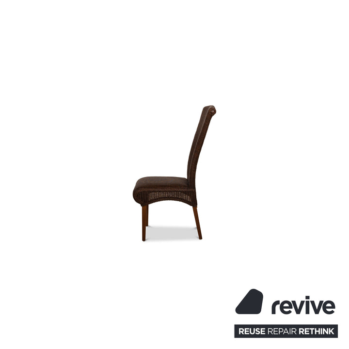 4 stk. Lloyd Loom træstole brun spisestue