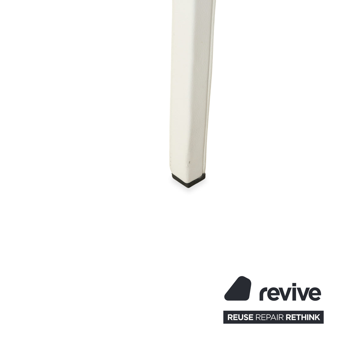 4er Garnitur Leder Stuhl Weiß Komplettset