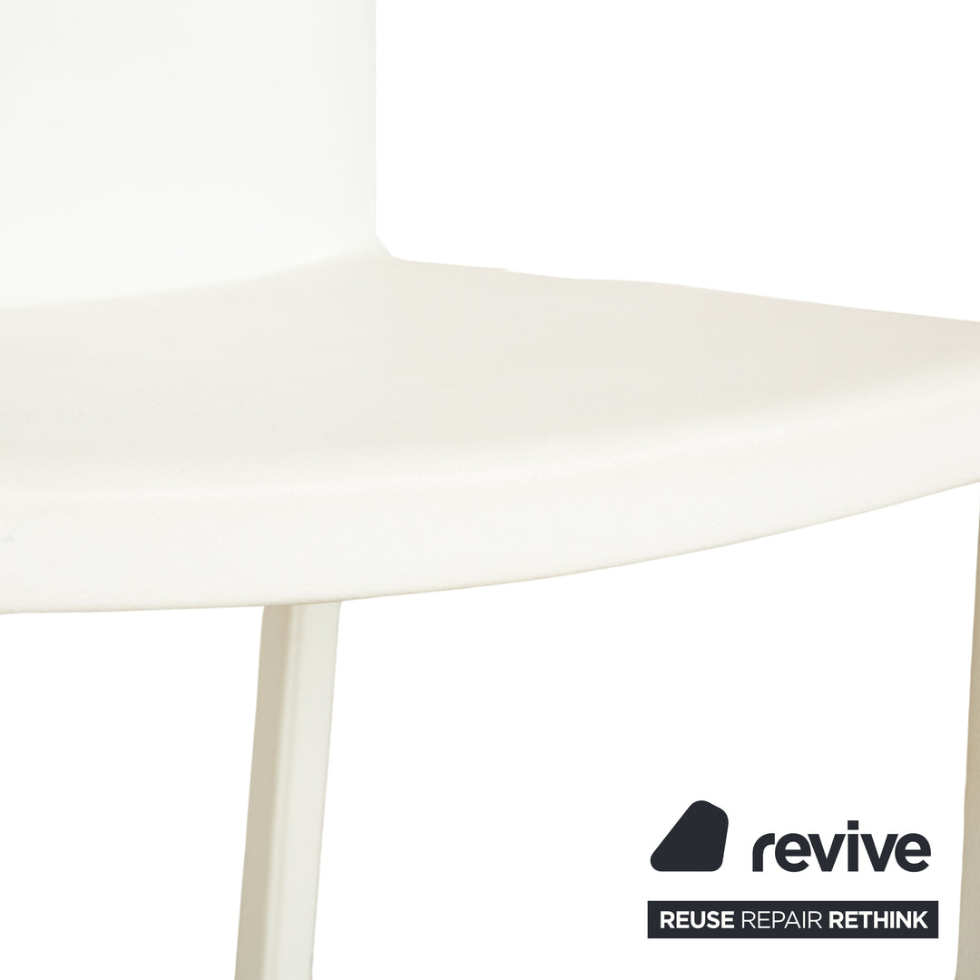 4er Garnitur Leder Stuhl Weiß Komplettset