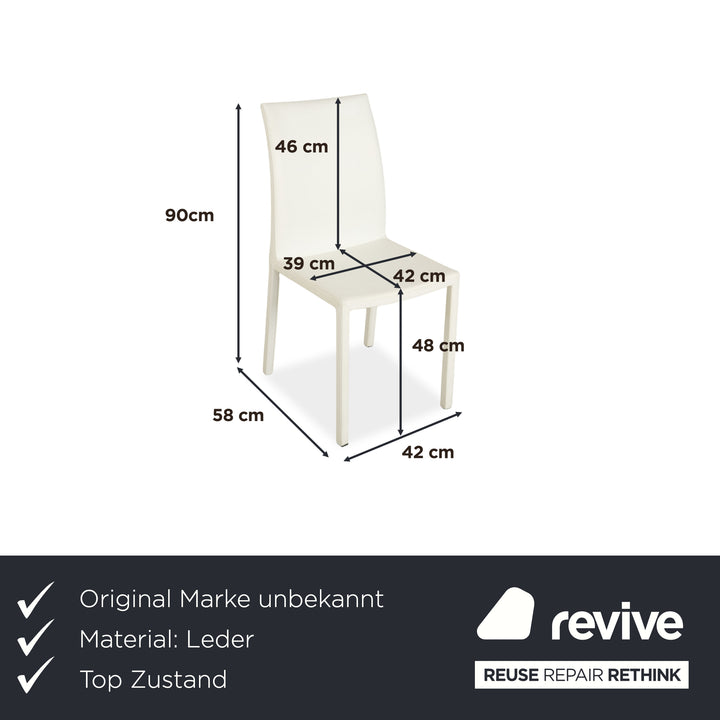 4er Garnitur Leder Stuhl Weiß Komplettset