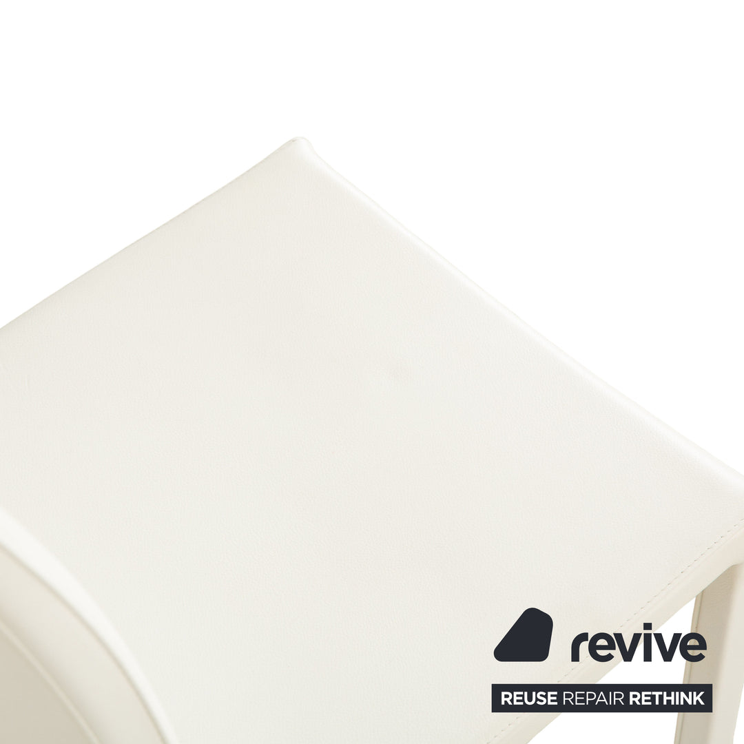 4er Garnitur Leder Stuhl Weiß Komplettset