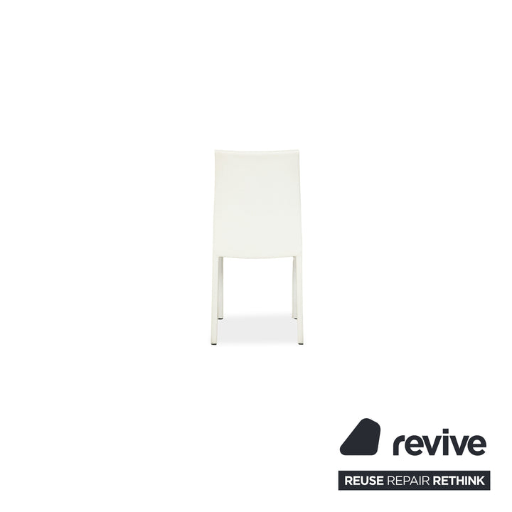 4er Garnitur Leder Stuhl Weiß Komplettset