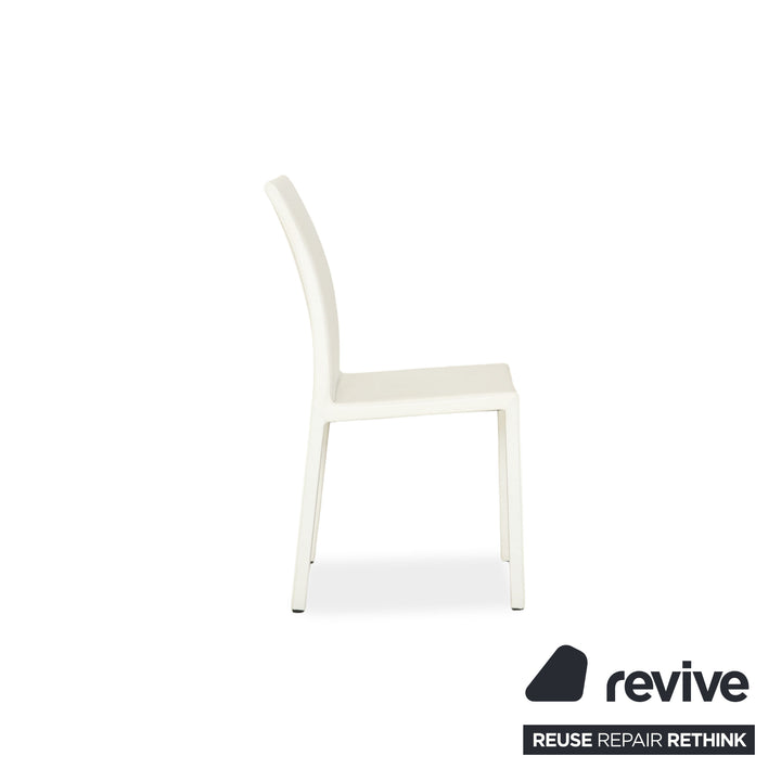 4er Garnitur Leder Stuhl Weiß Komplettset