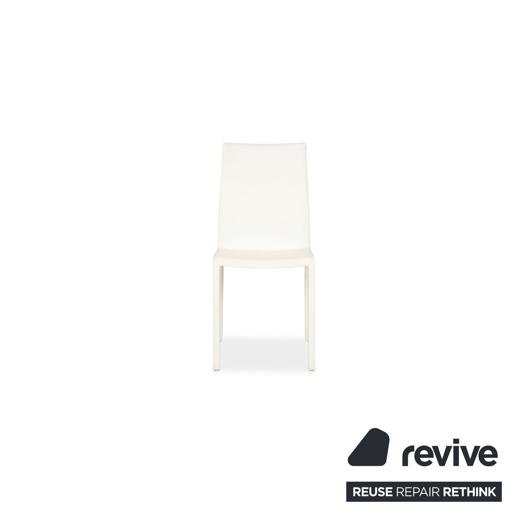 4er Garnitur Leder Stuhl Weiß Komplettset