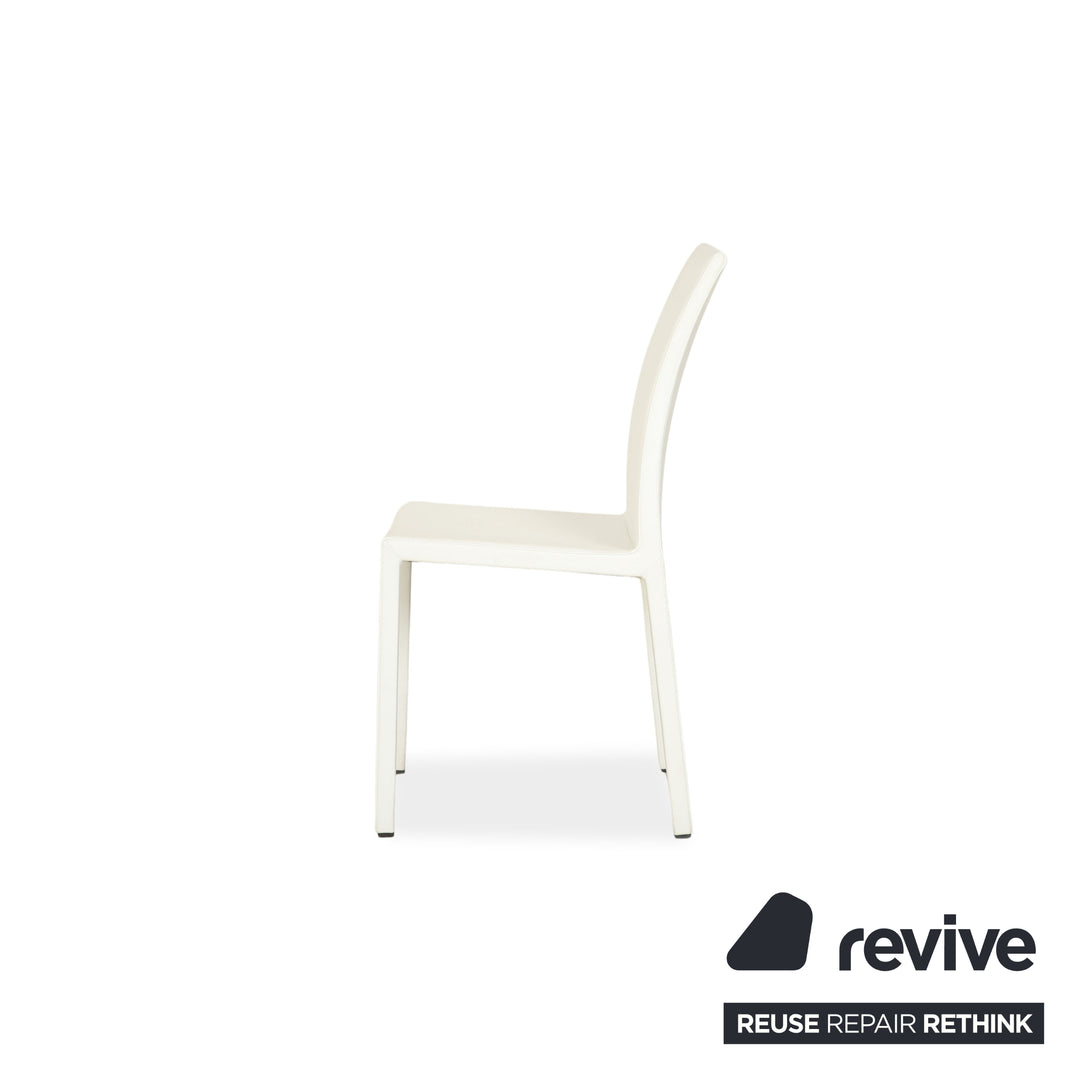 4er Garnitur Leder Stuhl Weiß Komplettset