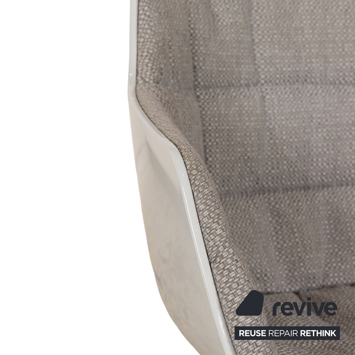 Set of 4 Mdf Italia Flow Chair Fabric Grey manual function