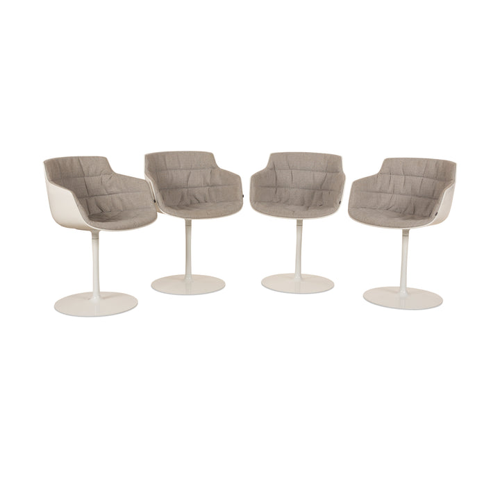 Set of 4 Mdf Italia Flow Chair Fabric Grey manual function