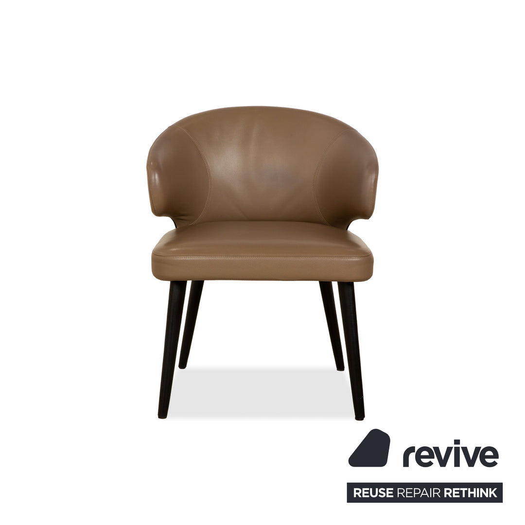 4er Garnitur Minotti Aston Leder Stuhl Braun Kaffee Esszimmer