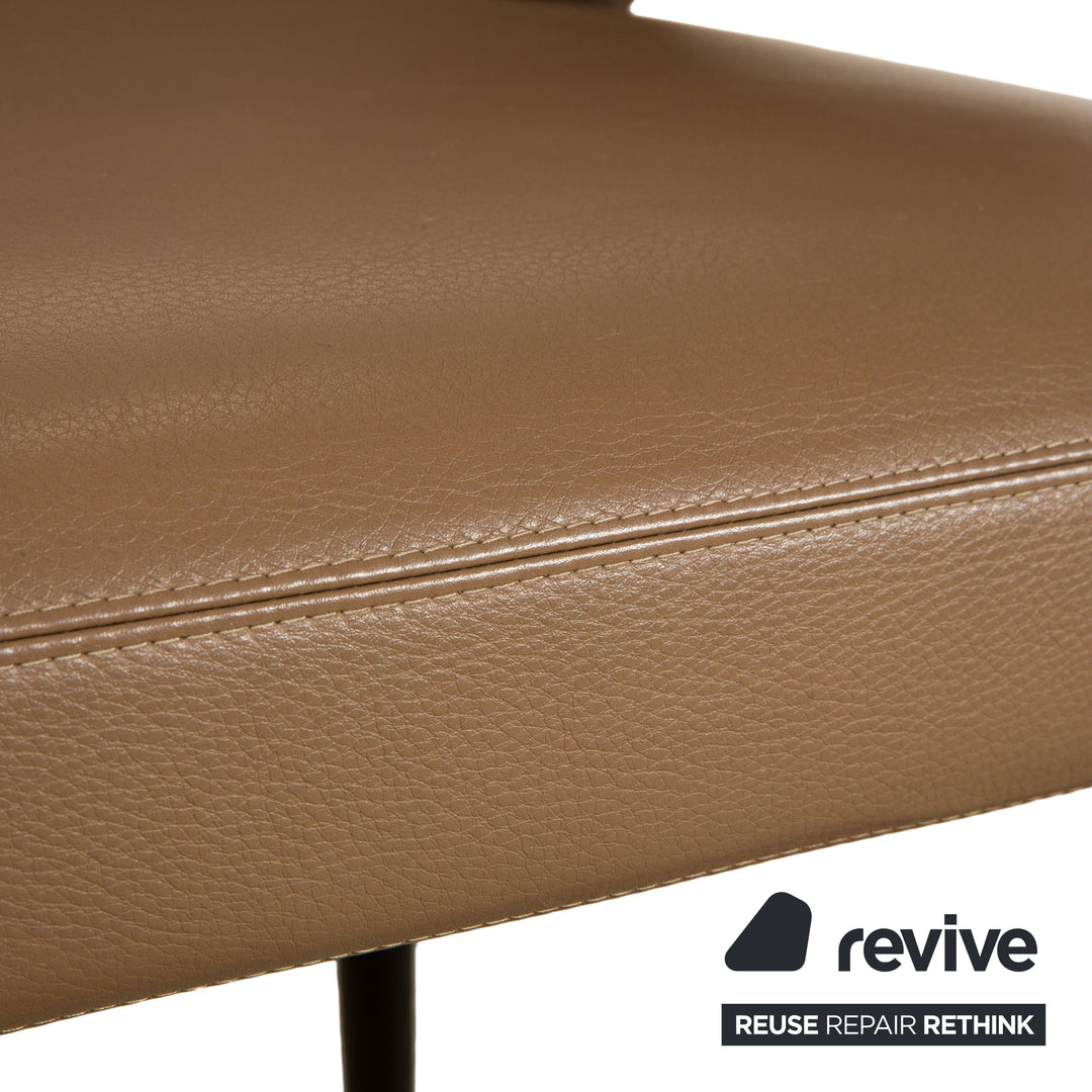 4er Garnitur Minotti Aston Leder Stuhl Braun Kaffee Esszimmer