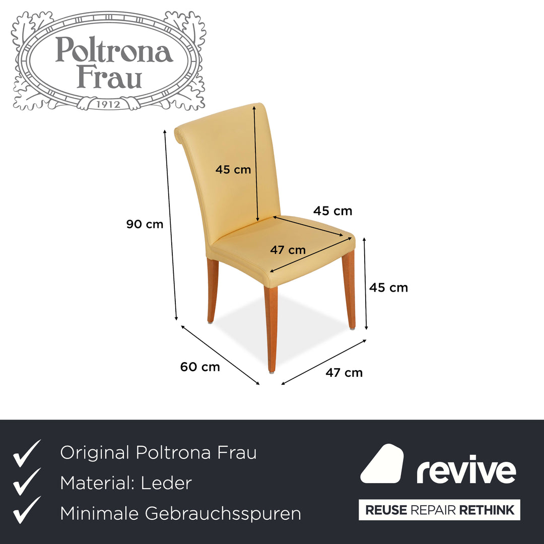 Set of 4 Poltrona Frau leather chairs cream dining room
