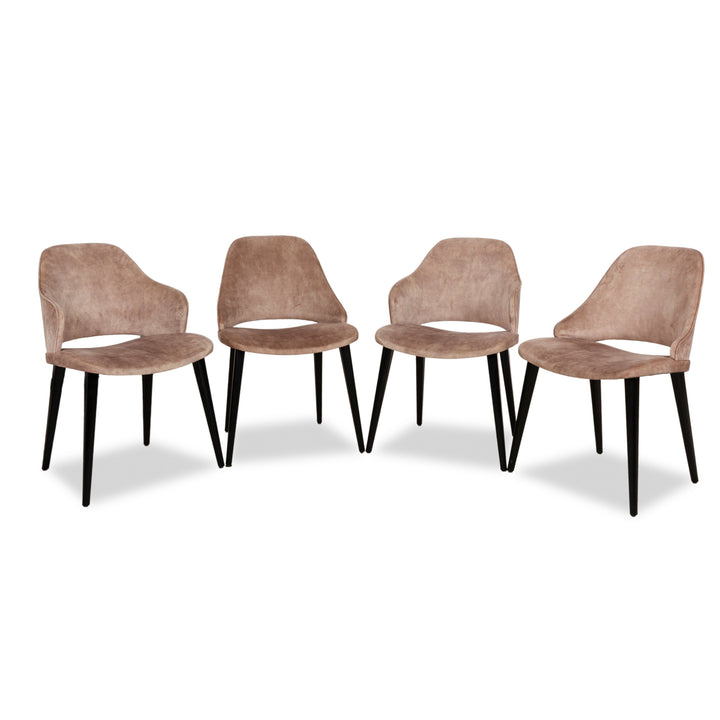 Lot de 4 chaises Roche Bobois YEL tissu marron