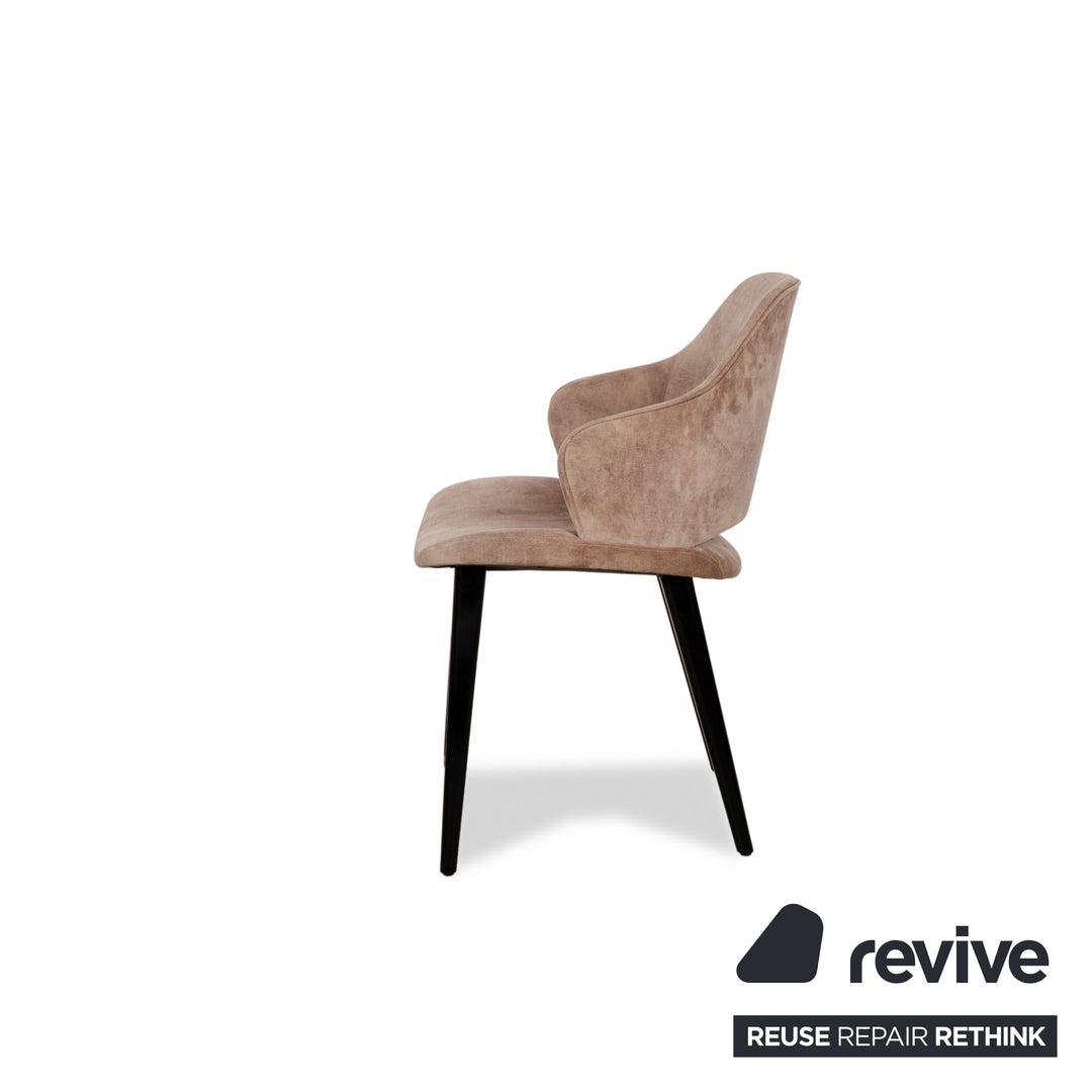 Lot de 4 chaises Roche Bobois YEL tissu marron