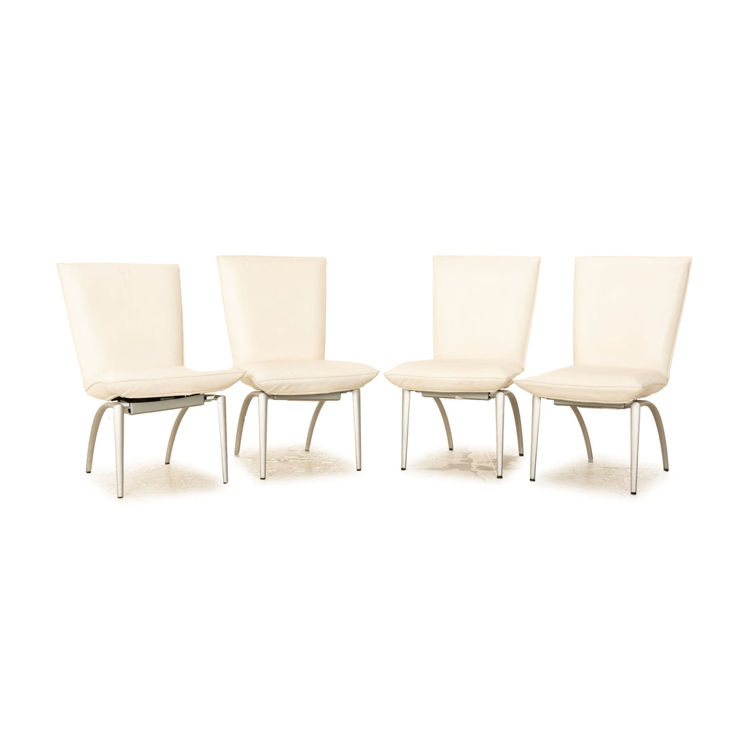 4er Garnitur Rolf Benz 7000 Leder Stuhl Creme