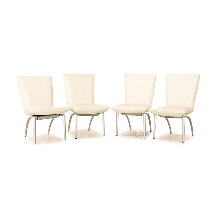 4er Garnitur Rolf Benz 7000 Leder Stuhl Creme