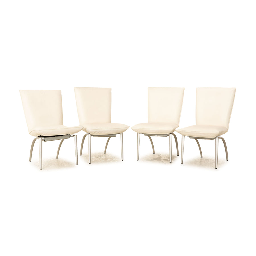 4er Garnitur Rolf Benz 7000 Leder Stuhl Creme