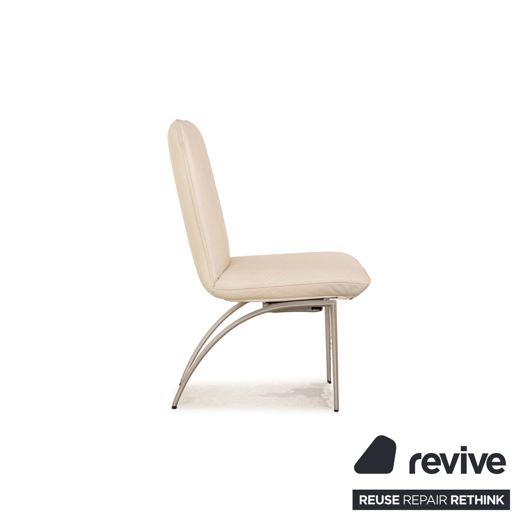 4er Garnitur Rolf Benz 7000 Leder Stuhl Creme