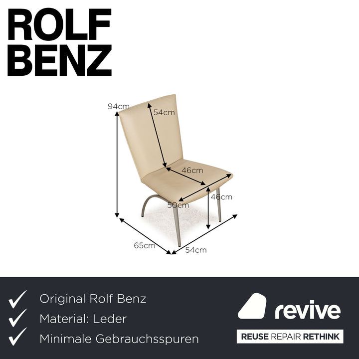 4er Garnitur Rolf Benz 7100 Leder Stuhl Beige