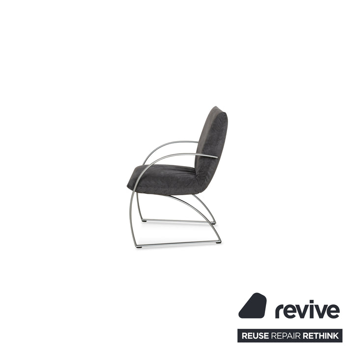 Lot de 4 chaises Rolf Benz 7600 en tissu gris