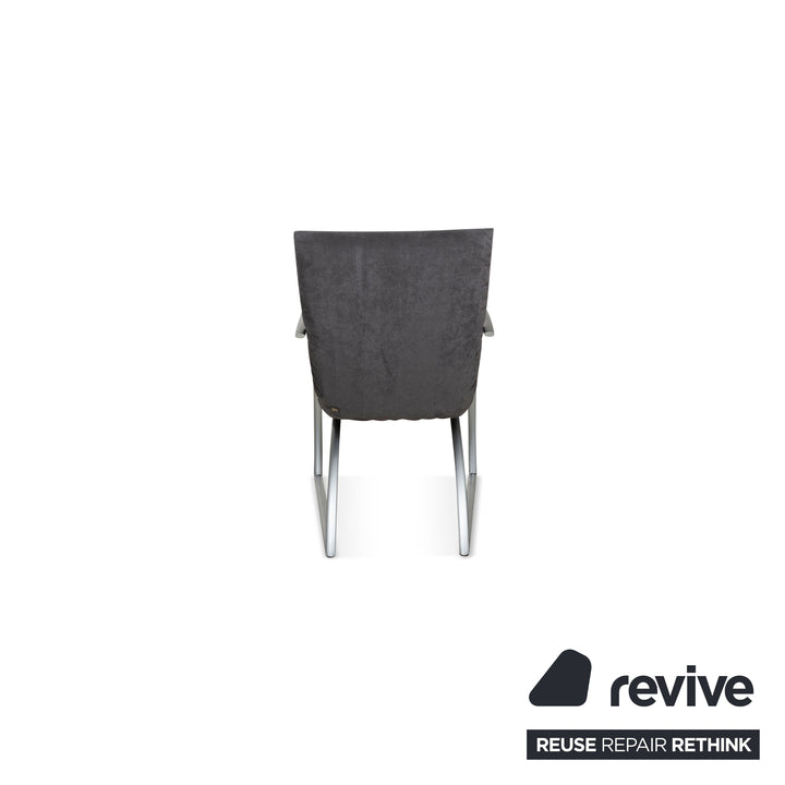 Lot de 4 chaises Rolf Benz 7600 en tissu gris