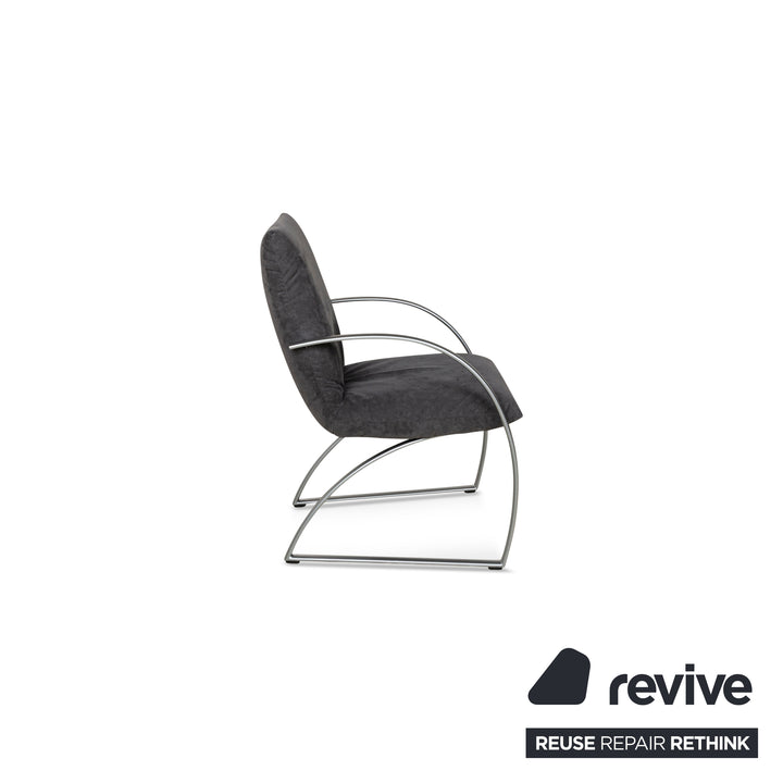 Lot de 4 chaises Rolf Benz 7600 en tissu gris