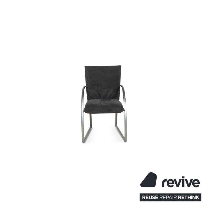 Lot de 4 chaises Rolf Benz 7600 en tissu gris