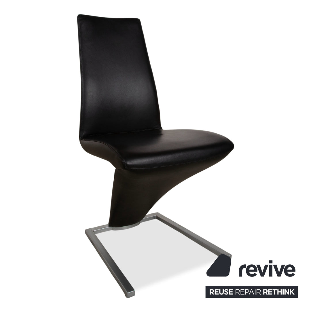 4er Garnitur Rolf Benz 7800 Leder Stuhl Schwarz Esszimmerstühle