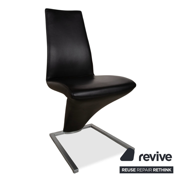 4er Garnitur Rolf Benz 7800 Leder Stuhl Schwarz Esszimmerstühle
