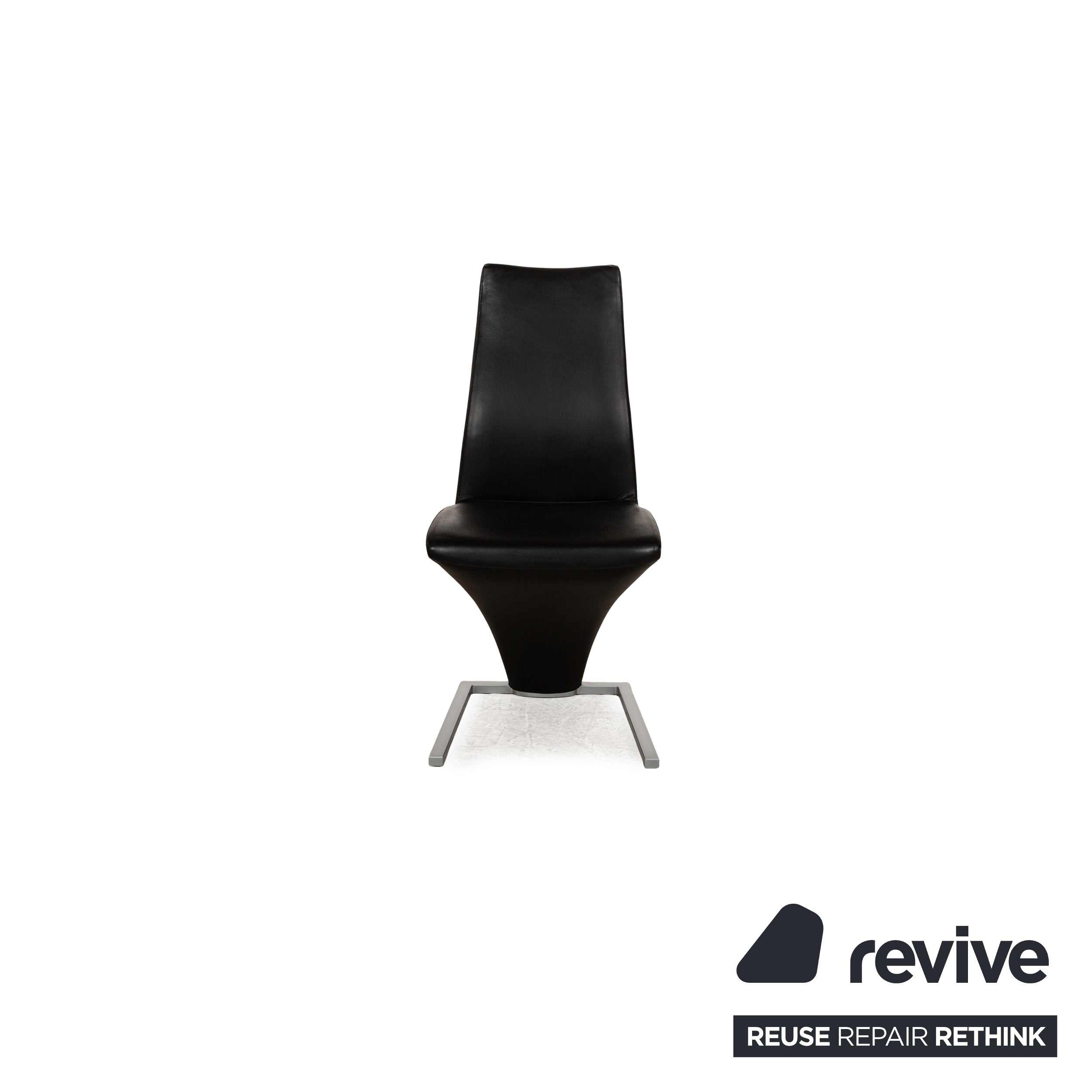 Set of 4 Rolf Benz 7800 Leather Chair Black Cantilever