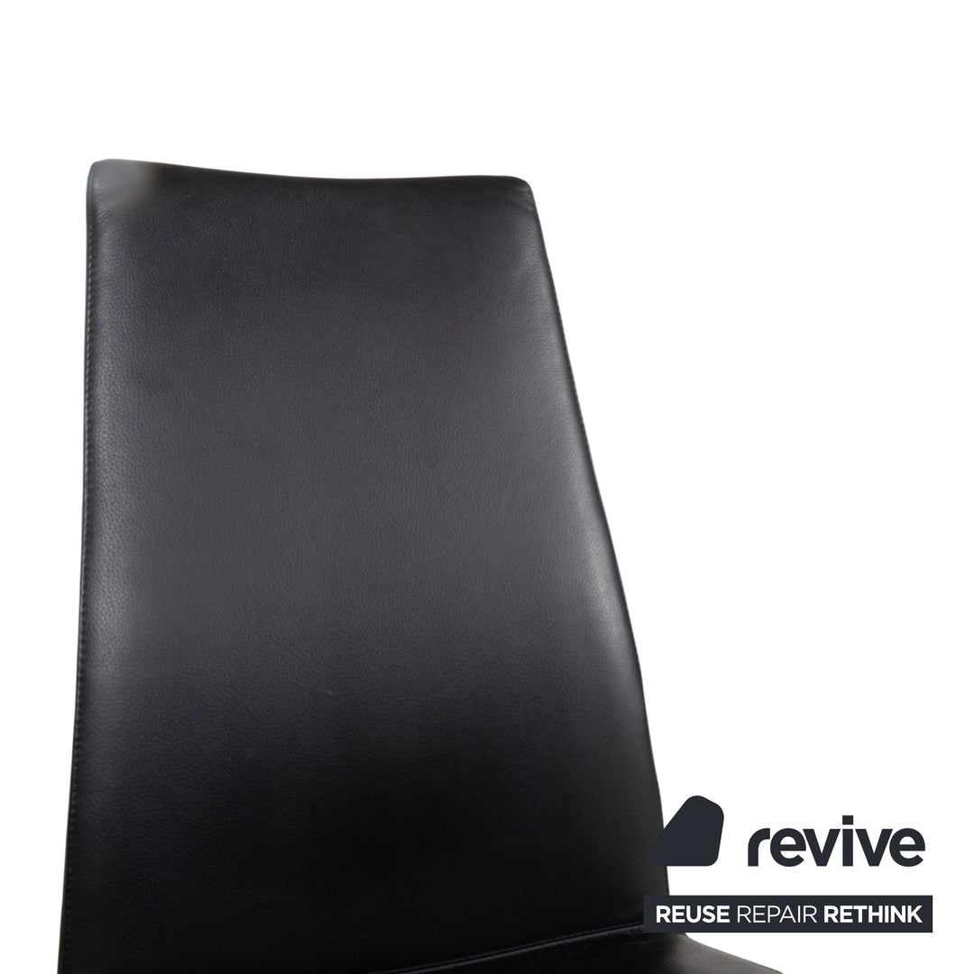 4er Garnitur Rolf Benz 7800 Leder Stuhl Schwarz Esszimmerstühle