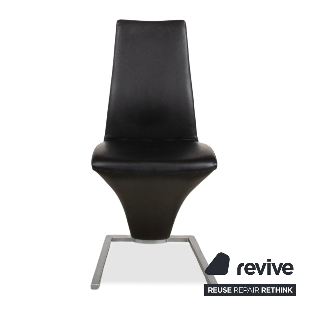 4er Garnitur Rolf Benz 7800 Leder Stuhl Schwarz Esszimmerstühle