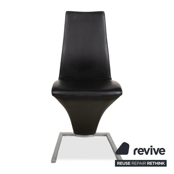 4er Garnitur Rolf Benz 7800 Leder Stuhl Schwarz Esszimmerstühle